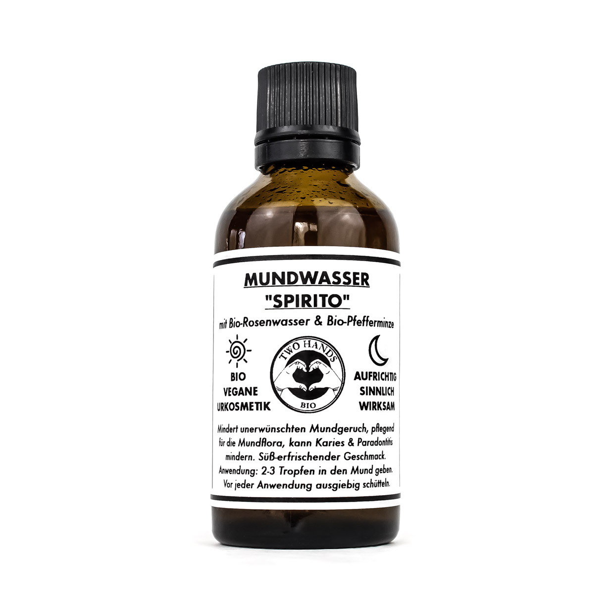 MundWasser „Spirito“ - Bio-Rosenwasser & Bio-Pfefferminze - Alkoholfrei - Bio Vegan