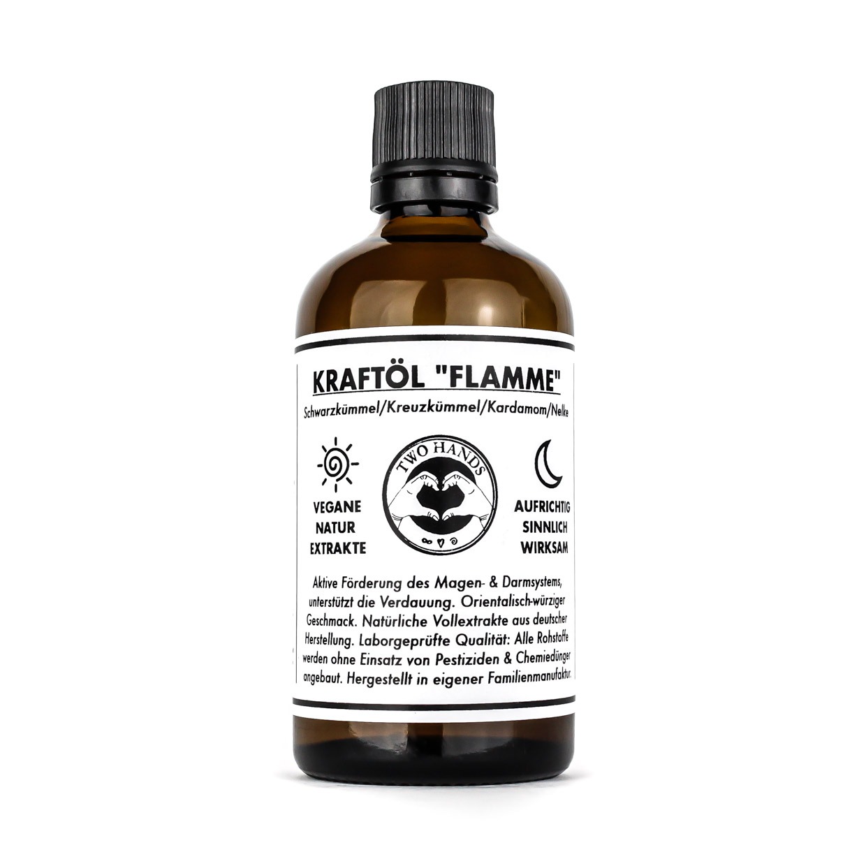 Kraftöl „FLAMME“ - Schwarzkümmel / Kreuzkümmel / Kardamom / Nelke - Nahrungsergänzung aus Naturextrakten - Vegan